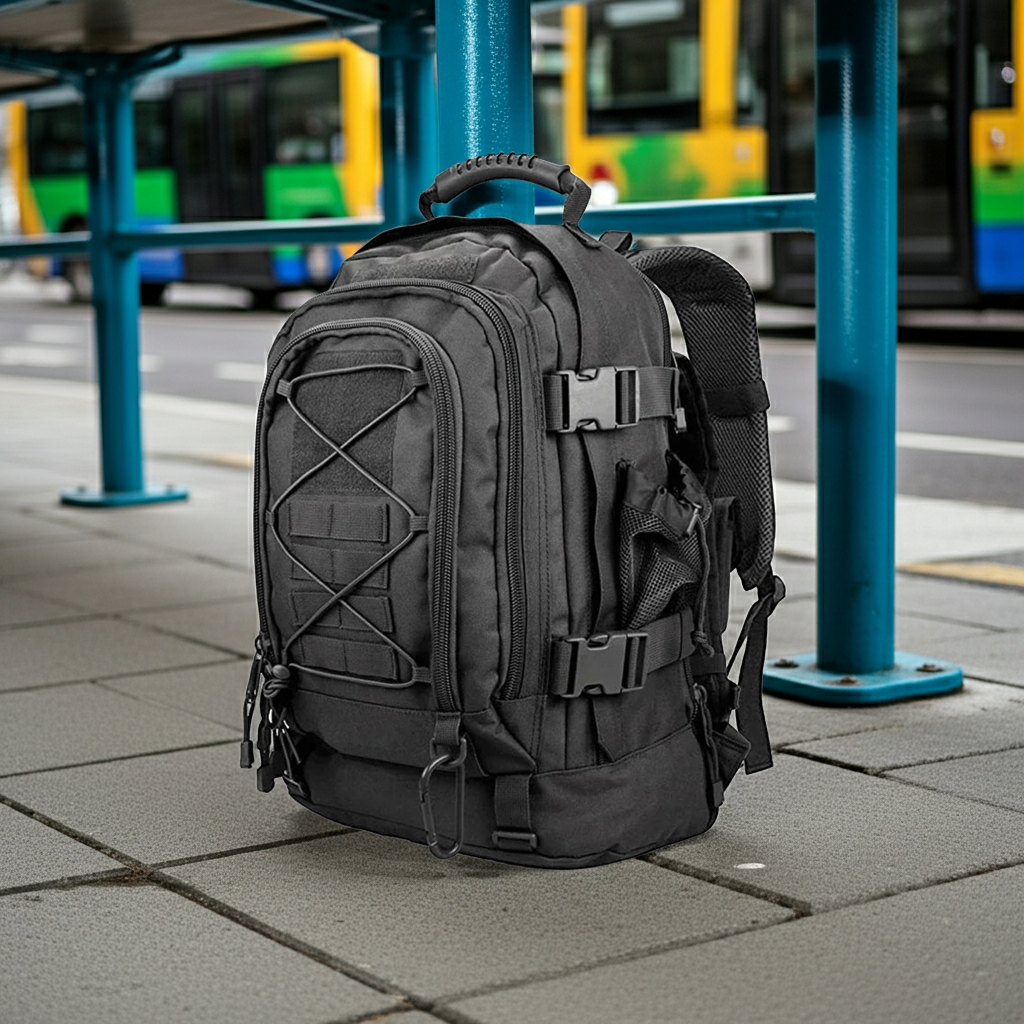 Tactical MOLLE Backpack Heavy-Duty Rucksack Black